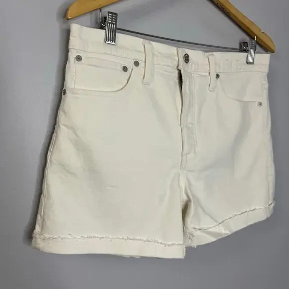 Madewell High-Rise Denim Shorts Tile White Stretch Women's 30 - Picture 8 of 11